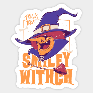 HAPPY HALLOWEEN - SMILEY WITCH Sticker